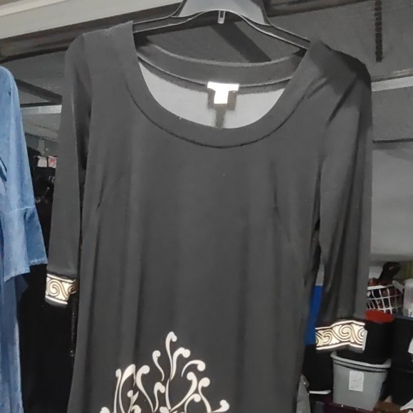 Black dress with white trim from LOFT size Small - in excellent used condition - Picture 1 of 5